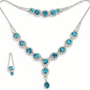 Blue Necklace Set with Bracelet