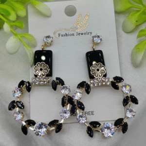 Stone & Clear Gems Earrings